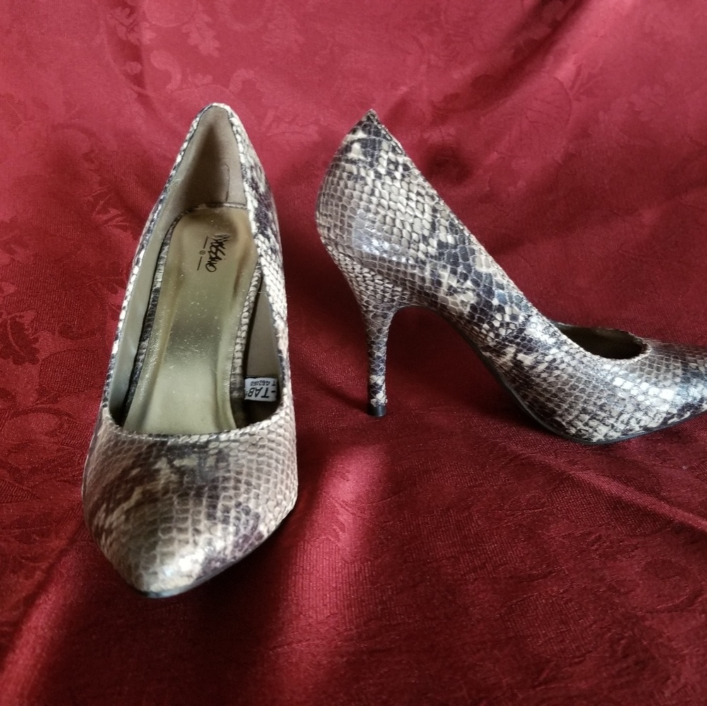 Faux Snake Skin Heels